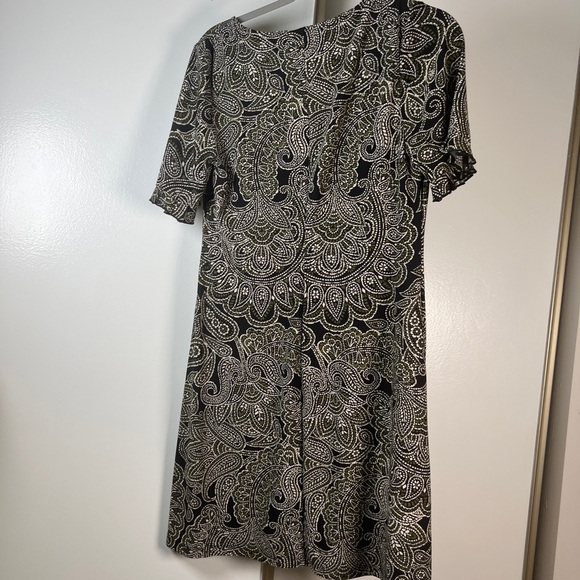 Tommy Hilfinger Olive, Black and cream paisley pattern dress sz 10 - Picture 5 of 5